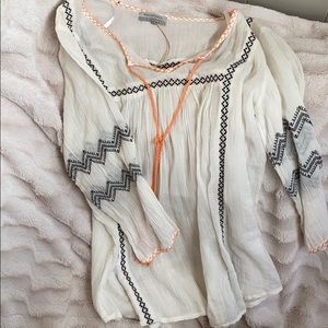 World Market boho peasant shirt white festival